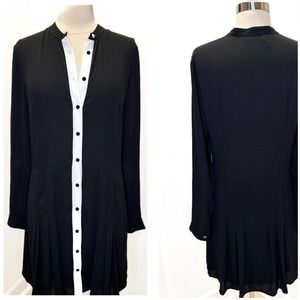 The kooples black and white dropwaist dress size large (3) womens